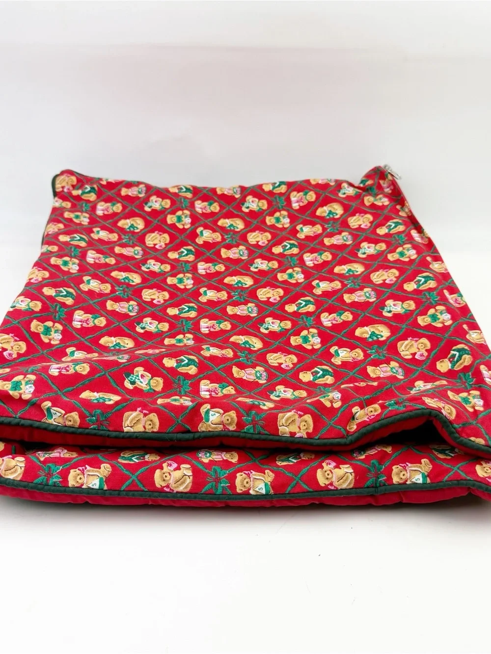 Vintage Ikea Crux Christmas Teddy Bear Quilted Cushion Pillow Covers 90s 15” EUC
